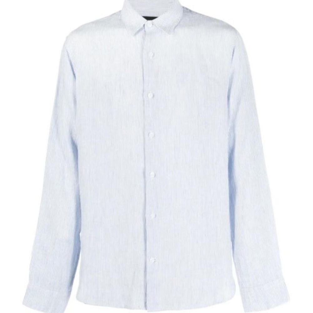 VINCE. Men's 100% Linen Micro-Stripe Sport Shirt - Large